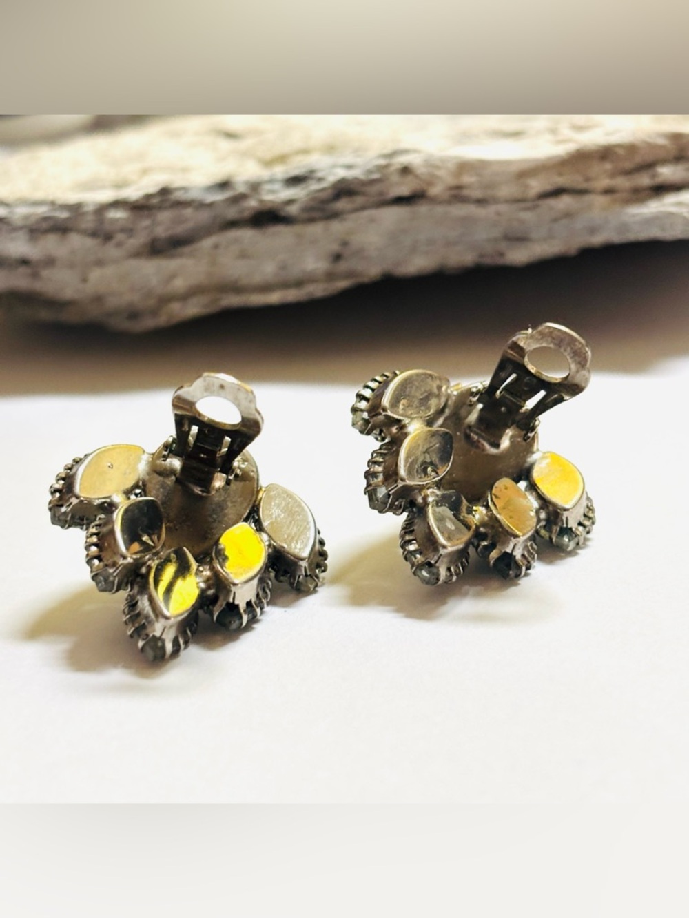 Elegant Juliana (D&E) Smokey Crystal Cluster Clip-On Earrings - Picture 7 of 7